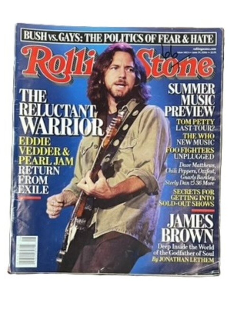 Vtg Rolling Stone Magazine Eddie Vedder & Pearl Jam (Issue 1003; June 29, 2006)